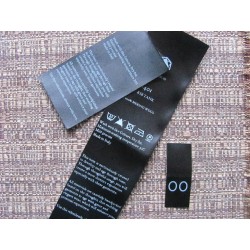 Black satin labels