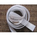 White 50mm ribbon (10 m) with one-color prints