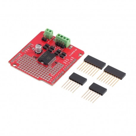 Variklių valdymo shieldas Ardumoto (2x H-bridge) su L298P