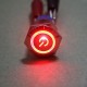Metalinis nefiksuojantis NO+NC mygtukas su LED pašvietimu (raudonas)