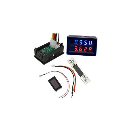 Skaitmeninis DC voltmetras 0-100V ir ampermetras 0-100A + šuntas