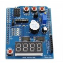 Multifunkcinė jutiklių plokštė LM35, LED, BUZZER, 7-segm. indikatorius, mygtukai, POT, servo jungtys