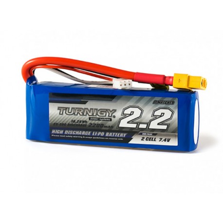Turnigy 2200mAh 7,4V 2S 25C-50C LiPo akumuliatorių baterija
