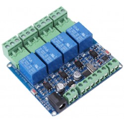 RS485 4 kanalų 12V DC relių Modbus RTU modulis su STM8S103