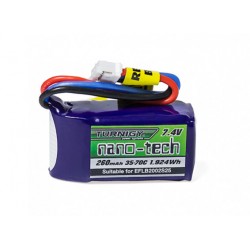 Turnigy nano-tech 260mAh 2S 7,4V 35C-70C LiPo akumuliatorių baterija