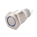 Metalinis fiksuojantis 16mm NO+NC jungiklis su 3-6V LED pašvietimu (mėlynas)