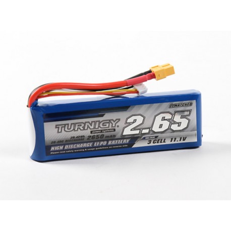 Turnigy 2650mAh 11,1V 3S 20C-40C LiPo akumuliatorių baterija