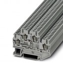 DIN bėgelio rinklė STTB2.5 (2x2 kontaktai fiksuojami spyruokle, iki 2,5mm2) pilka