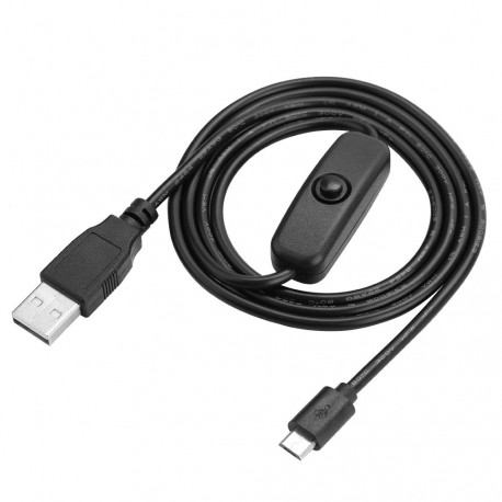 microUSB maitinimo kabelis su jungikliu (1m)