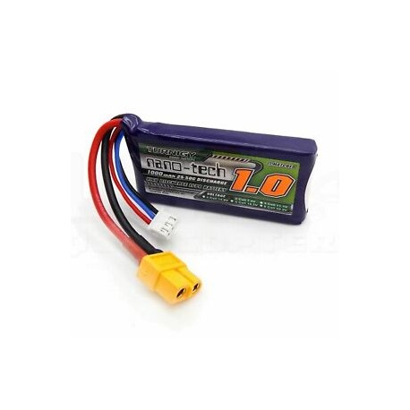 Turnigy nano-tech 1000mAh 7,4V 2S 25-50C LiPo akumuliatorių baterija