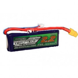 Turnigy nano-tech 2200mAh 7,4V 2S 35C-50C LiPo akumuliatorių baterija su XT60