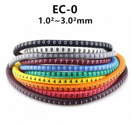 Minkštų laido žymeklių EC-0 rinkinys (10x100vnt.)