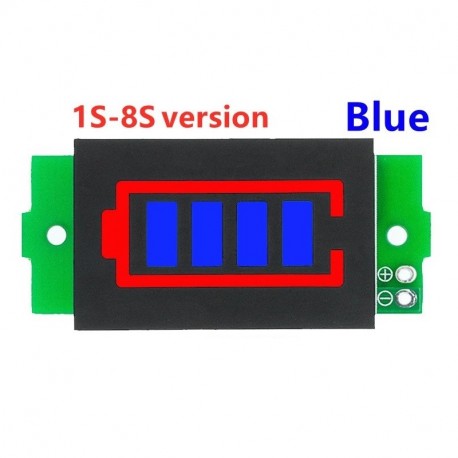 DC voltmetras - indikatorius 1-8s LiPo akumuliatorių baterijoms