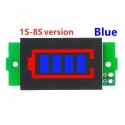 DC voltmetras - indikatorius 1-8s LiPo akumuliatorių baterijoms (mėlynas)