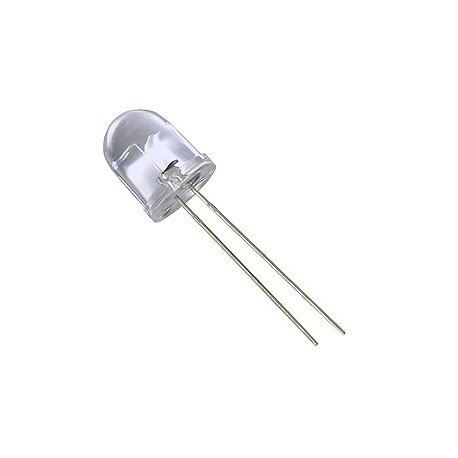 Šv. diodas 10mm skaidrus/raudona šviesa