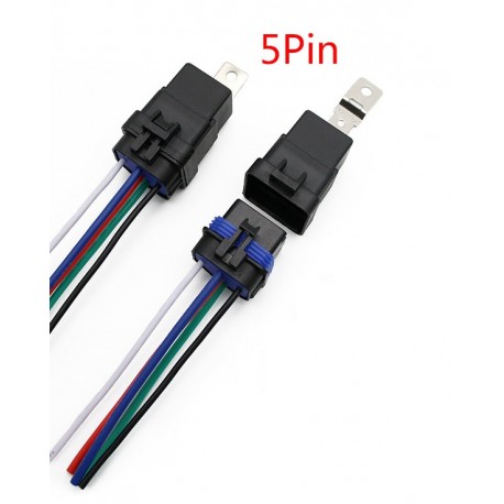 12V 40A uždara relė su hermetiška jungtimi (5 kontaktų SPDT 1NO 1NC)