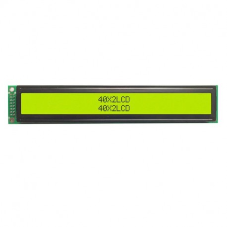 EN-RU 2x40 simbolių LCD modulis su geltonu pašvietimu