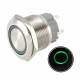 Metalinis nefiksuojantis 22mm NO+NC jungiklis su 12-24V LED pašvietimu (raudonas)