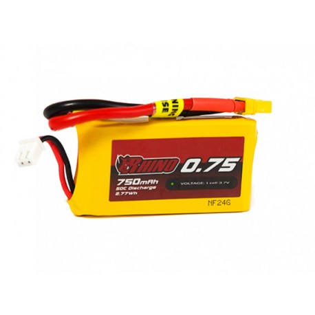 Rhino 750mAh 1S 3,7V 50C LiPo akumuliatorių baterija su XT30