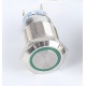 Metalinis nefiksuojantis 19mm NO+NC jungiklis su 12-24V LED pašvietimu (žalias)