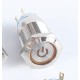 Metalinis fiksuojantis 19mm NO+NC jungiklis su 12-24V LED pašvietimu (žalias)