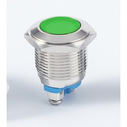 Metalinis 16mm indikatorius su 5-24V LED pašvietimu (žalias)