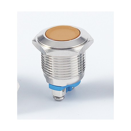 Metalinis 16mm indikatorius su 5-24V LED pašvietimu (geltonas)