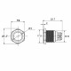 Metalinis 16mm indikatorius su 5-24V LED pašvietimu (raudonas)