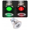 Metalinis 16mm indikatorius su dviejų spalvų 5-24V LED pašvietimu (raudona ir žalia)