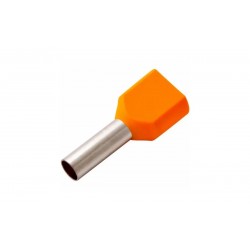 Gilzė daugiagysliams laidams (ferrule) dviguba 2x0,5mm2 oranžinė 100vnt.