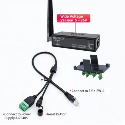 Elfin EW11A web serveris: WiFi RS485 TCP gateway (su laikikliu ir išorine antena)