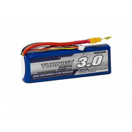 Turnigy 3000mAh 11,1V 3S 30C-40C LiPo akumuliatorių baterija su XT60
