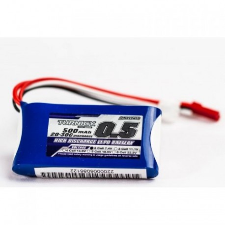 Turnigy 500mAh 7,4V 2S 20C-30C LiPo akumuliatorių baterija su JST-RCY