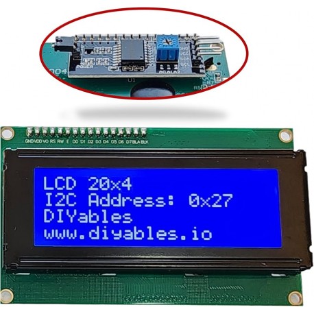 4x20 simbolių LCD modulis su mėlynu pašvietimu