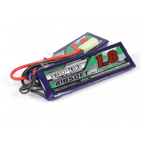 Turnigy nano-tech 1800mAh 7,4V 2S 25C-50C LiPo akumuliatorių baterija su mini-Tamiya