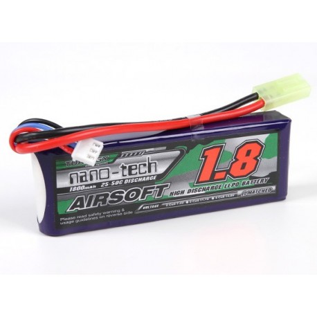 Turnigy nano-tech 1800mAh 11,1V 3S 25C-50C LiPo akumuliatorių baterija su mini-Tamiya