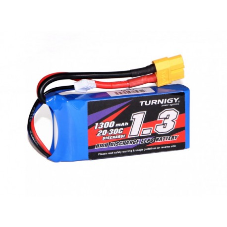 Turnigy 1300mAh 7,4V 2S 20C-30C LiPo akumuliatorių baterija su XT60