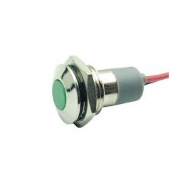 Metalinis 10mm indikatorius su 230V LED pašvietimu (IP67 žalias)