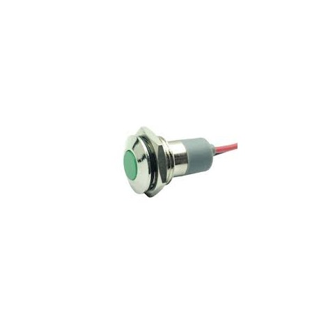 Metalinis 10mm indikatorius su 230V LED pašvietimu (IP67 žalias)