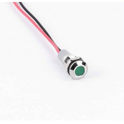 Metalinis 8mm indikatorius su 230V LED pašvietimu (IP67 žalias)