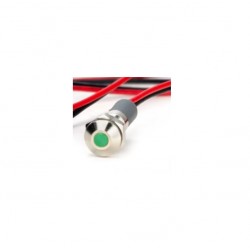 Metalinis 6mm indikatorius su 230V LED pašvietimu (IP65 žalias)