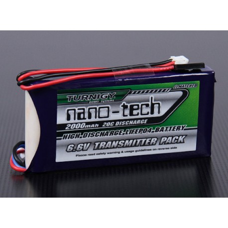 Turnigy Nano-Tech 2000mAh 6,6V 2S LiFePo4 akumuliatorių baterija
