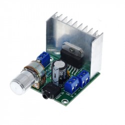 2 x 15W audio stiprintuvas (6-18V) su TDA7297 (varžtinės jungtys)