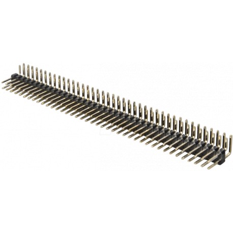 Dviguba kampinė kontaktų juosta 2,54mm 2x40p