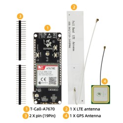 TTGO T-Call modulis (ESP32 ir A7670E 2G 4G LTE)