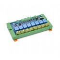 RS485 8 kanalų 7-24V DC relių ir 8 kanalų 3-30V įėjimų Modbus RTU modulis su DIN laikikliu