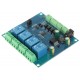 RS485 4 kanalų 7-24V DC relių ir 4 kanalų 3-30V įėjimų Modbus RTU modulis su DIN laikikliu
