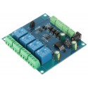RS485 4 kanalų 7-24V DC relių ir 4 kanalų 3-30V įėjimų Modbus RTU modulis