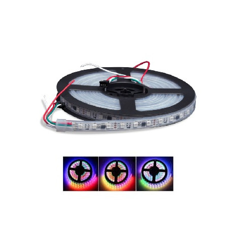 RGB LED juosta hermetiška IP67 12V 60px/m WS2811 adresuojama 5m