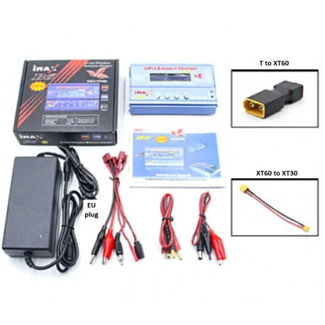 Universalus akumuliatorių baterijų kroviklis iMAX B6 (80W) su 6A (90W) AC-DC adapteriu